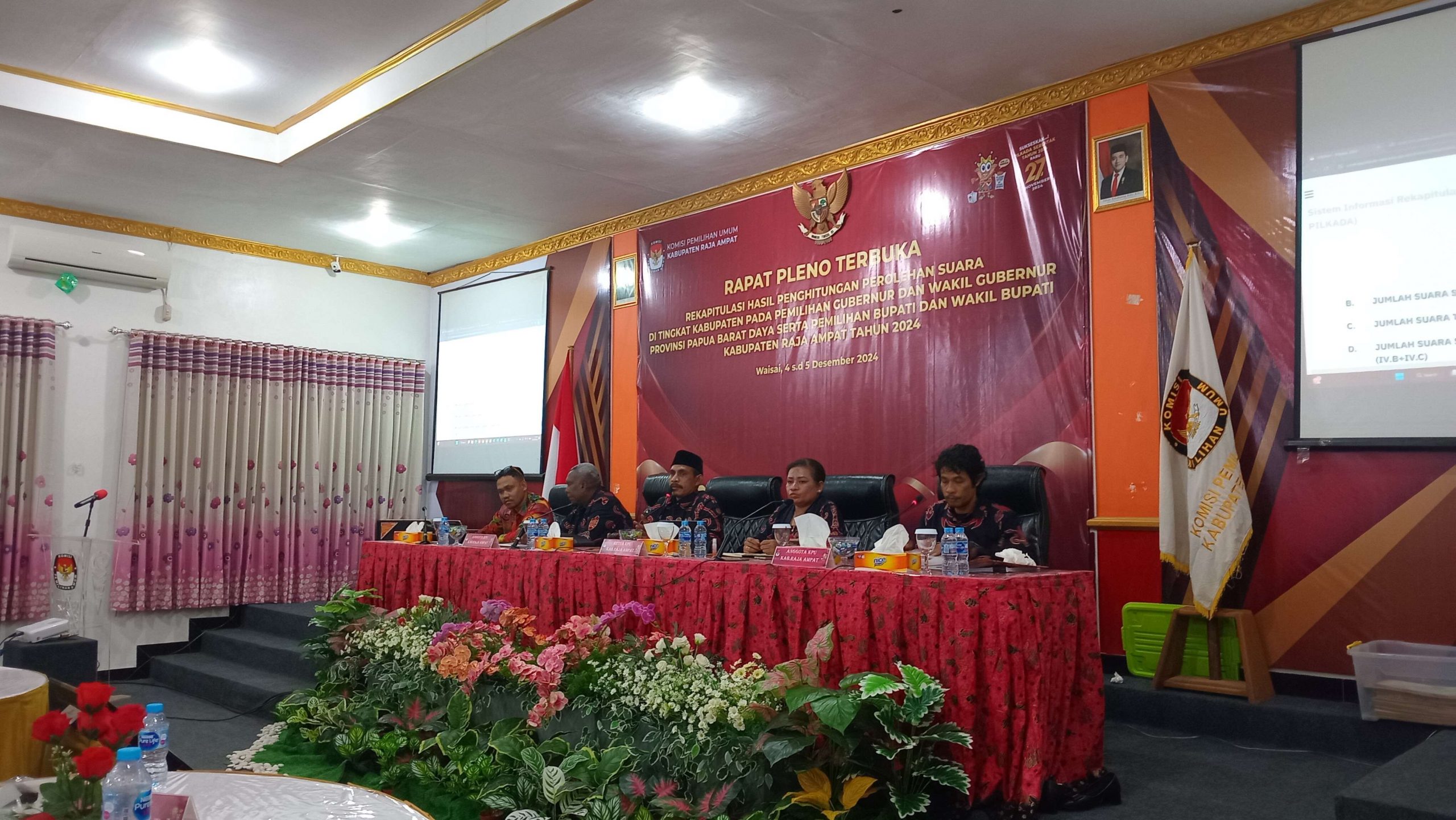 The Raja Ampat General Election Commission completed the recapitulation of the vote count for the 2024 district-level regional elections